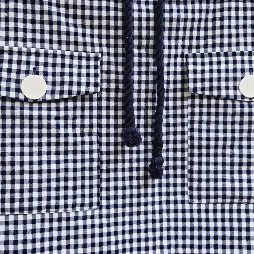 Zara Nautical Gingham Drawstring Mini Skirt - Picture 4 of 7